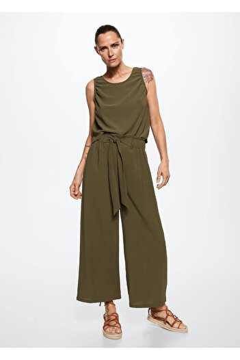 MANGO Woman Short Top Blouse with Drap