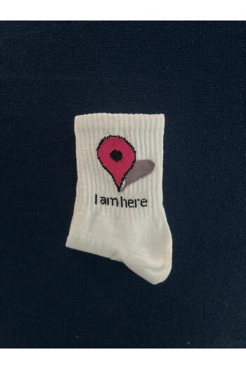 Touz Küt Küt «I Am Here» Location Unisex Білі шкарпетки
