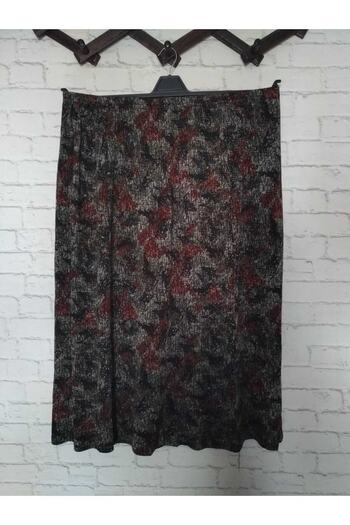 anne moda ankara Woven fabric, lycra-free, segmented, elastic waist, downward expanding model, seasonal skirt