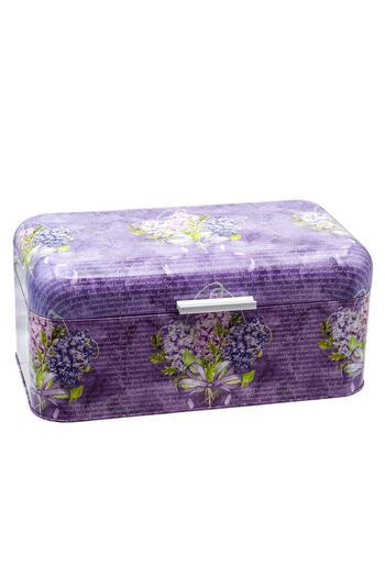 EVLE Ef061-28 Flower Purple Patterned Bread Bowl 9 Lt