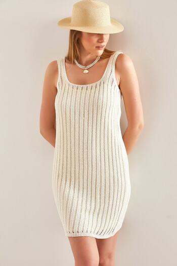 Bianco Lucci Women's Patterned Knitwear Dress
