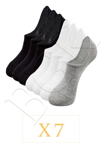 BGK Unisex 7-Piece Invisible Sneaker Socks