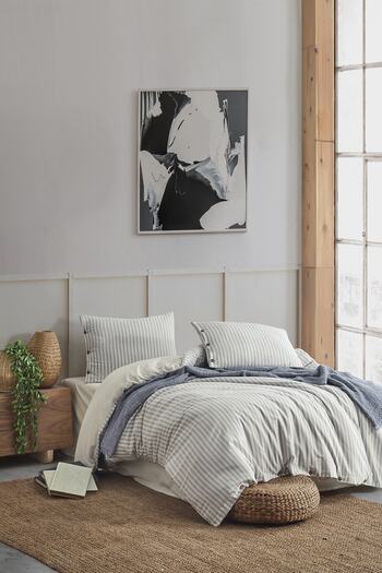 Berolige Easy Boho Blue Double Washed Yarn Paint Duvet Cover Set