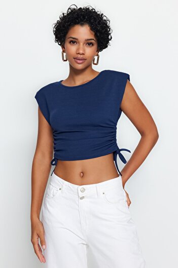 Trendyol Collection Indigo Knitted Blouse TWOSS23BZ01010