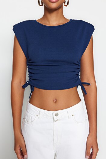 Trendyol Collection Πλεκτή μπλούζα Indigo TWOSS23BZ01010