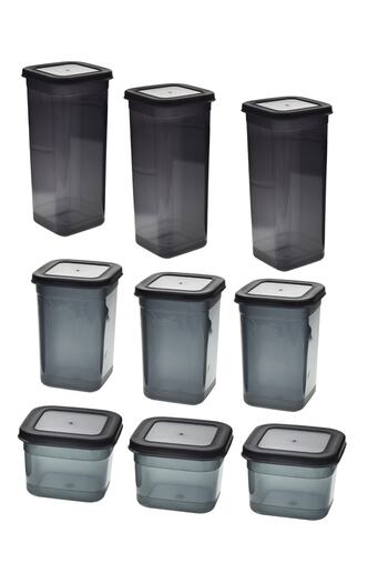 ORGANİZERS Set of 9 Square Food Storage Container with Leak-Proof Lid