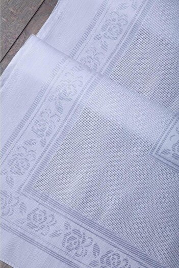 sarra White 3-Piece Stitched Etamine Prayer Rug Set