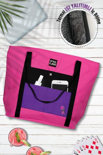 Vatkalimon Thermal Insulated Pink Black Purple Colored Beach Bag