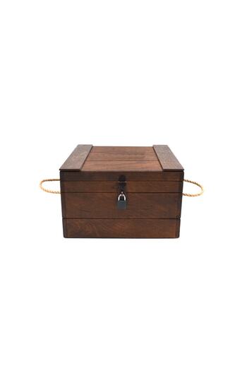 Lime Art Shop Decorative Large Box with Wooden Lock 29X29X17 cm Gift and Storage Box with Padlock