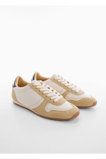 MANGO Woman Leather Pieced Sports Shoes