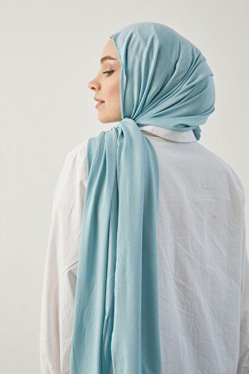 Yefrastore Şal din bumbac pieptănat Hijab pentru femei Sky Blue