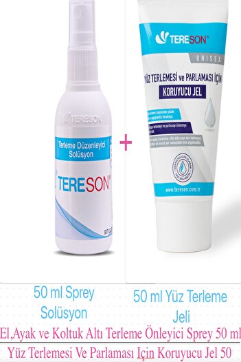 Tereson Terleme Önleyici Sprey 50 Ml + Yüz Terlemesi Ve Parlaması Için Koruyucu Jel 50 Ml