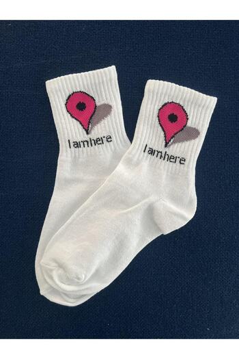 Touz Küt Küt «I Am Here» Location Unisex Білі шкарпетки