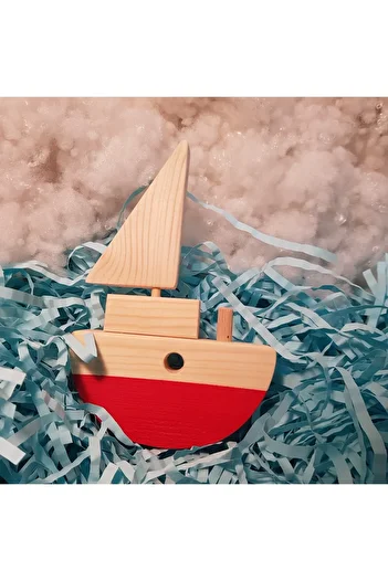 aswood Handmade Wooden Toy Baby Ship Developing Imagination Gift Toy for Kids
