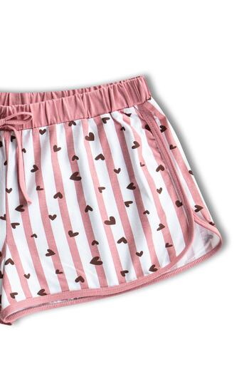 HNX Cotton Patterned Women's Mini Shorts with Piping
