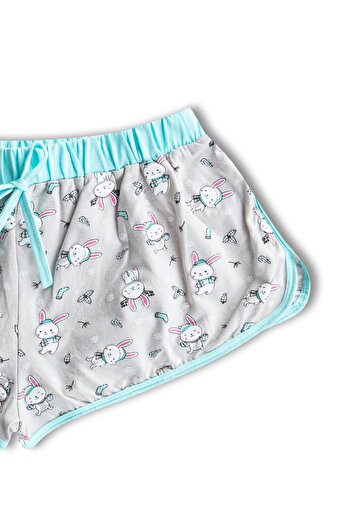 HNX Cotton Patterned Women's Mini Shorts with Piping