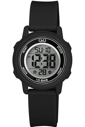Q&Q M208J007Y BLACK SILICONE LATCH DIGITAL CHILDREN'S WATCH