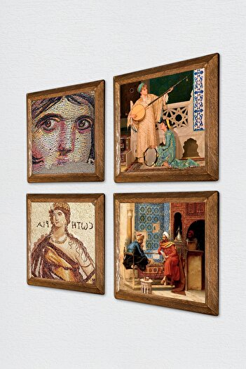 Pinecone Soteria, Gypsy Girl, Chess Game, Two Musicians Girls Stone Wall Painting Framed Wall Decor