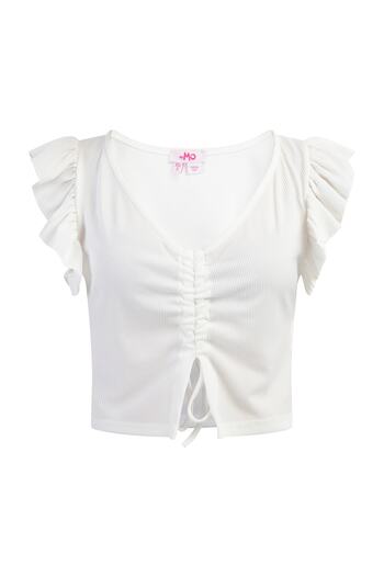 myMo Knitted short-sleeved top blonda