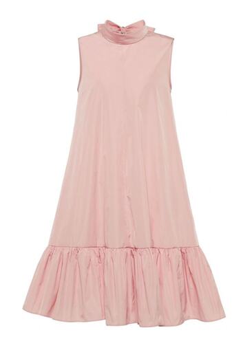 MERT ERKAN A-line Powder Pink Taffeta Ruffle Sleeveless Dress
