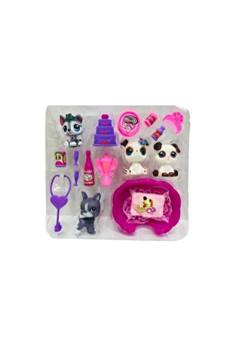 JOYFUL CHİLD Mini 4 Figured Feeding Bottle with 17 Pieces of Pillow and Comb