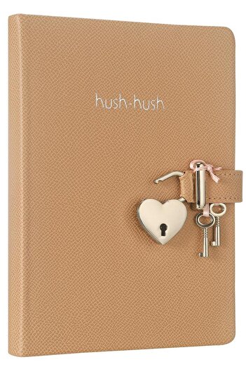Victoria's Journals Hush Hush Locked Notebook 13x18 Cm Beige