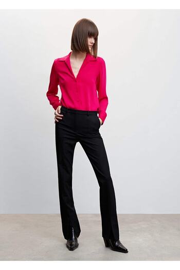MANGO Woman Pleated Draped Shirt
