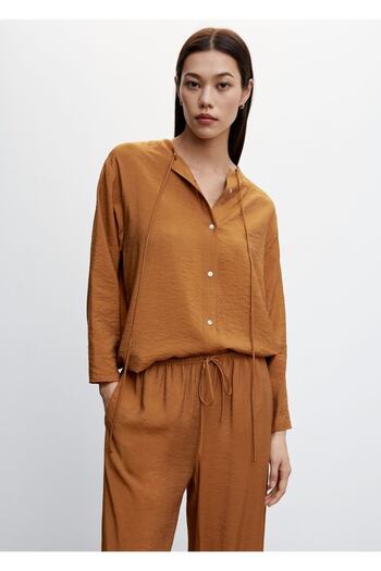 MANGO Woman Satin Palazzo Trousers