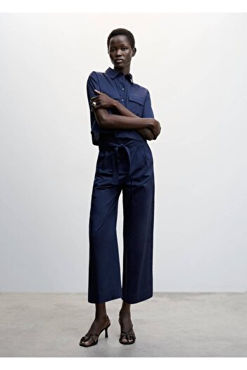 MANGO Woman Pleated Culotte Trousers