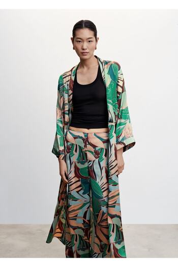 MANGO Woman Tropical Patterned Kaftan