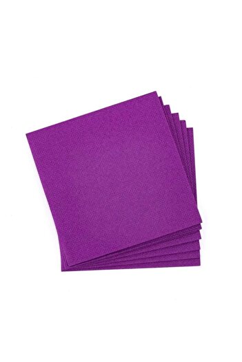 FOKUL Plain Purple Colored Napkin for Presentation 20 Pieces Decorative Birthday Napkin 16x16 Cm