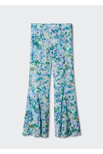 MANGO Woman Çiçek Desenli Flared Pantolon