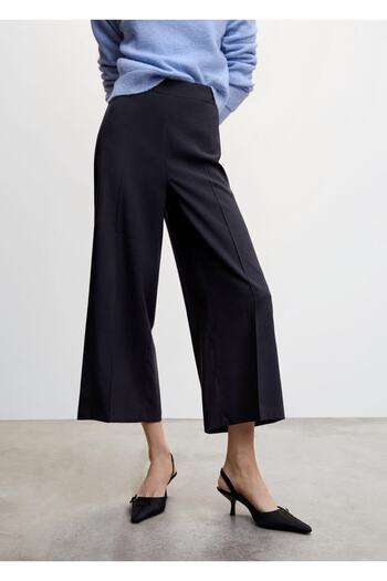 MANGO Woman High Waist Palazzo Trousers - Stylish Design