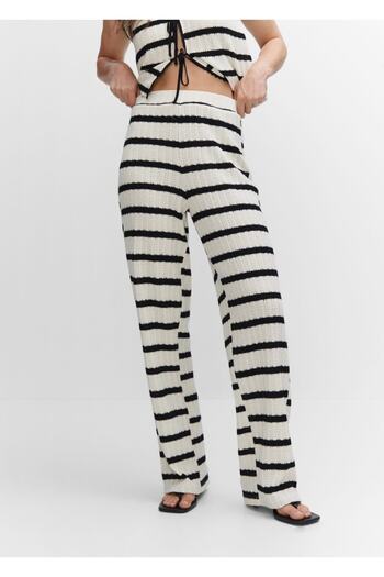 MANGO Woman Striped knitwear pants