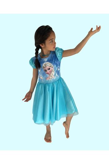 Moni Girl's Frozen/ Frozen Princess Elsa Printed Kiloş Tulle Skirt Dress
