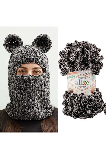 Alize 799 Model Puffy Hand Knitting Yarn - Πακέτο Panda 5 τεμαχίων