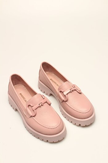 ROVIGO Genuine Leather Women's Ballerinas with Dried Rose Buckle