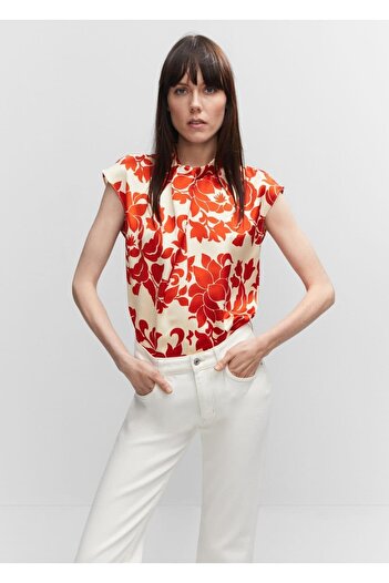 MANGO Woman Floral satin blouse