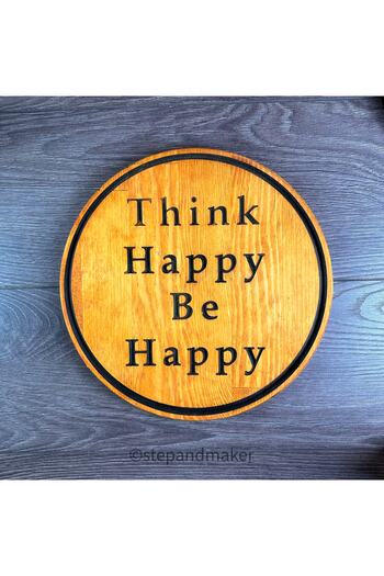 Step and Maker Tablou solid 30x30 Think Happy Be Happy