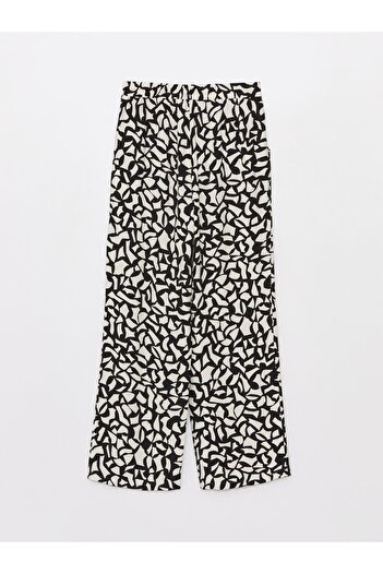 LC Waikiki Patterned Comfortable Patterned Women's Trousers with Elastic Waist