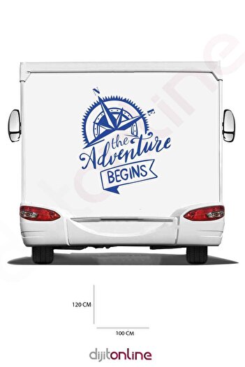 Dijitonline Autocolant Busul pentru Caravană - Autocolant Adventure - 100x120 Cm