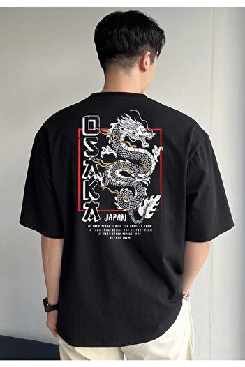 DEEPSENCE Μπλουζάκι Unisex Oversize Osaka Back Print Μαύρο