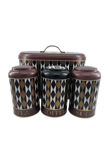 EVLE Erb02t8 Oval Bread Box Set of 4, Circus