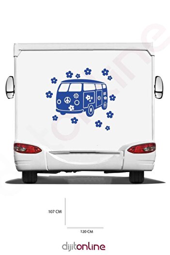 Dijitonline Autocolant pentru rulotă - Autocolant pentru vehicul pentru rulotă - Autocolant margaretă - 120x107 Cm