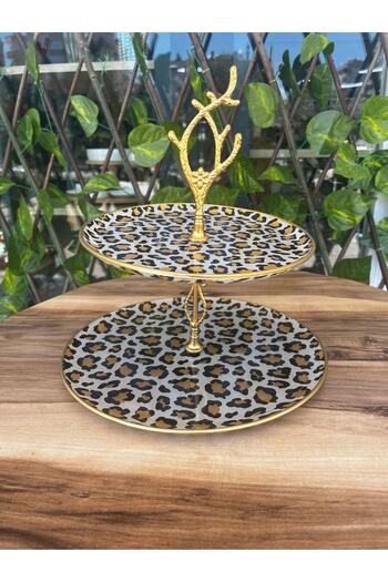 GÜRCÜGLASS Leopard Pattern Two-Layer Sugar Bowl