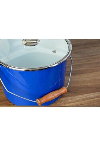 ERGENÇLER Paçi 20cm Blue 5.25 Lt Enameled Bakraç Yogurt Pot