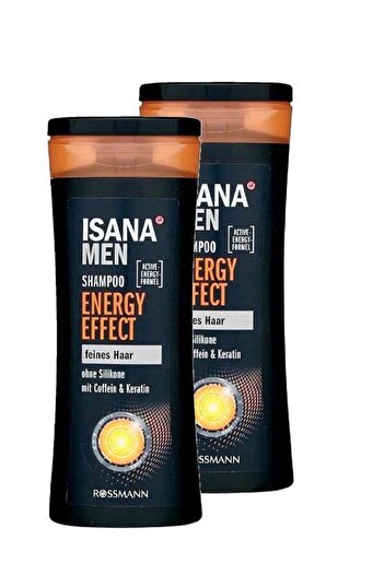 ISANA MEN Energy Effect Silicone-Free Anti-Hair Loss Caffeine Shampoo 300 ml (2 Pieces)