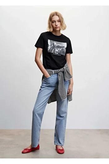 MANGO Woman Tricou cu mânecă scurtă din carne