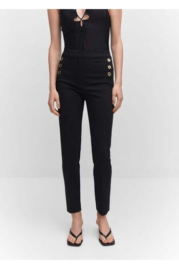 MANGO Woman Short-Legged Buttoned Trousers