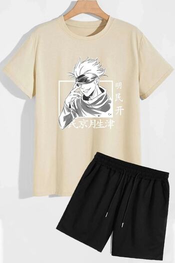 Machetta Kids Jujutsu Kaisen Japanese Anime Printed Children's T-Shirt Shorts Set